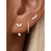 3PCS Fashion Simple Zircon Ear Stud Earrings Set For Women Stainless Steel Unique Punk Unisex Rock Earring Piercing Jewelry
