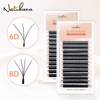 Natuhana c d l lu curl vorgefertigte Fans w Stil Wimpern 6d 8d w geformte Wimpern verlängerung Faux Nerz Volumen Wimpern koreanisches Make-up