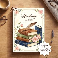 A5 Reading Journal, Reading Log Paperback Reading Tracker with 170 Pages for Book Reading Notes, Perfect Gift for Reading Lovers