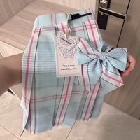 Summer Japanese Sweet Cute Plaid Mini Skirt Women Preppy Style Kawaii High Waist A-Line Skirt Y2k Harajuku Slim Pleated Skirt