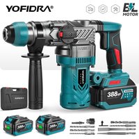 Wiertarko-wkrętarka udarowa bezszczotkowa YOFIDRA 2200W 26MM, wielofunkcyjne narzędzie obrotowe do akumulatorów Makita