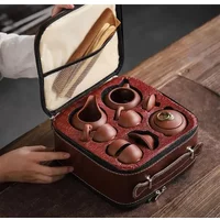 Outdoor Travel Tea Pot Set Chinese Tea Set Purple Clay Teapot Gaiwan Portable Ceremony Kung Fu Tea Set Chinese Teacup