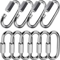10pcs Quick Link Ring Stainless Steel Heavy Duty Carabiner D-Lock Repair Pet Keychain For Outdoor Travel Equipment M4M5M6M8M10
