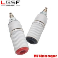 2PCS/1pairs M5*48mm copper terminal 5mm 30A high current 4mm banana socket wiring terminal grounding post plug.