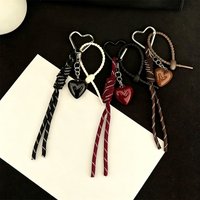 Fashion Retro Heart Bag Pendant Colorful Braided Rope Keychain Mobile Phone Lanyard Backpack Decor Accessory Creative Jewelry