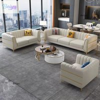 Italian-American small apartment living room three or four-person leather sofa luxury modern simple corner combination concubine