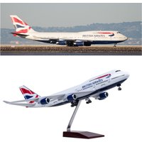 47CM model plane 747 British Airways Plastic model Resin Static miniature airplane for Collection Or Gift Display Decorations