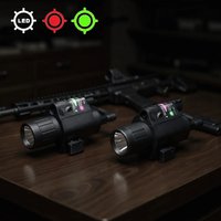 Taktische Waffenlicht-Taschenlampe mit Fernschalter, roter Punkt, Laser-Sight, Pistolenlicht für Glock 17 19/20 mm Schienenjagd