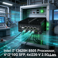Firewall Micro Appliance Fanless Firewall Mini PC Intel i7 13620H 8505 4xi226-V 2.5G+4*/2*10G SFP VPN, Router PC AES-NI Barebone