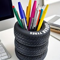 1Pc Creative Tire Styling Office Supplies Desktop Multifunctional Storage Pen Holder Makeup Brush Holder Decoration Ornaments