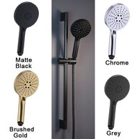 Black/Grey Shower Set Bathroom Accessories Shower Head Wall Mount Slider Adjustable Shower Head Rail Lift Slide Mount