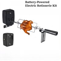 Battery-Powered Electric Rotisserie Kit, BBQ Grill Spit Rod Set with Motor for Chicken, Outdoor Cooking