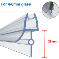 Shower Screen Seal Strip PVC Door Bath Shower Seal Strips for 4-6mm Glass 23mm Gap Glue-free Waterproof Weatherstrip #40 #50