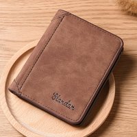 Thin Sanded Leather Multi-Card Driver's License Card Holder Simple Casual New Business Multi-Function Bifold Men's Short Wallet