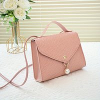 Women's Casual Bead Crossbody Bag, Adjustable Shoulder Strap, Fresh and Sweet Pearl Single Shoulder Small Square Bags