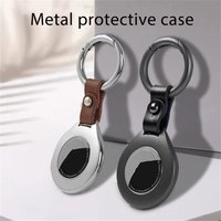 Metal AirTag Protective Case with Keyring Anti Scratch Shockproof Cover for Apple AirTag Compatible with Keys Bags and Luggage
