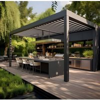 Outdoor Furniture Waterproof Gazebo Aluminum Pool Gabled Bioclimatic Electric Pergola Garden Decorations Louvered Pergolas