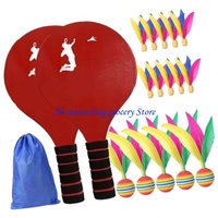 652D 18Pcs Kids Sports Cricket Toy Set Wooden Cricket Paddles With Comfortable Grip