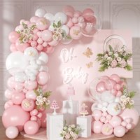 133Pcs Pink and White Balloon Garland Kit for Wedding Birthday Baby Shower Gender Reveal Bridal Shower Party Decorations