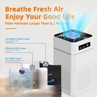 Air Purifier Portable Desktop Air Freshener Smoke Odor Generator Air Cleaner for Car Room Kitchen with Replaceable Filter