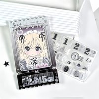 Festive Ticket‑Stub‑Shaped Acrylic Display Frame, Shaker Particle‑Included Cute Decorative Card Sleeve, for 3.5Inch Photoscards