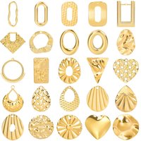 5pcs Geometric Water Drop Irregular Oval Charms For Jewelry Making Supplies DIY Ear Studs Earrings Charm Stainless Steel Pendant