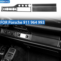 FOR Porsche 911 964 993 1986-1998 Car Center Console Front Panel Cover Set Real Soft Carbon Fiber Interior Accessories Sticker