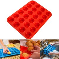 24-Hole Cake Mold Silicone Soap Cookies Cupcake Bakeware Pan Tray Mould Home Mini Muffin Cup 3D Non-stick Jelly&Candy Mold image 4