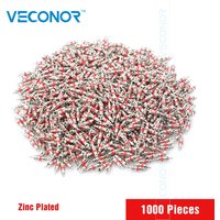 Veconor 1000Pcs Metal Silver Tone Red Car Truck Tire Tyre Valve Stem Core Replacement Part Zinc Plated Surface