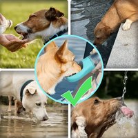 1 Portable Pet Water Bowl, Suitable for Dogs and Cats, Portable Leak-Proof Puppy Water Bowl Dispenser, Outdoor Pet Water Feeding Cup Supplies, Outdoor Travel Water Bottle, Dog Outing Supplies (Gray