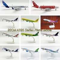 20cm Airplane Model A320 Series Metal Scale Aircraft Diecast Aviation Collectible Miniature Children Toys Souvenir With Stand