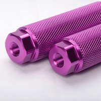 AAA04R 4 Pcs Bike Pegs,Aluminum Alloy Anti-Skid Lead Foot Bicycle Pedals BMX Pegs for 3/8 Inch Axles Bicycle Accessories,Purple