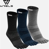 WRELS 1/2/3 pairs Toe Socks Arch Support Cotton Athletic Running Five Finger Socks Sweat-Absorbing Sports Wicking 5 Finge Socks