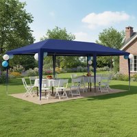 3x6 m Campingzelt/Outdoorzelt/Partyzelt. Mit einem robusten Metallrahmen und strapazierfähigem Polyestergewebe ist es sowohl einfach als auch stilvoll, perfekt für Campingpartys im Freien und andere
