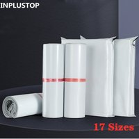 INPLUSTOP New Gray White Mail Express Bags Ploy Opaque Envelope Storage Courier Bags Mailing Bags Seal Courier Bag Various Size