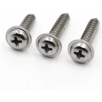 10 20 50P M1.4 M1.7 M2 M2.3 M2.6 M3 M3.5 M4 M5 304 Stainless Steel PWA Phillips Cross Round Head with Washer Self Tapping Screw