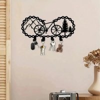 Homsign Metal Bicycle Key Holder Wall Art, Boho Pineapple Hook for Entryway