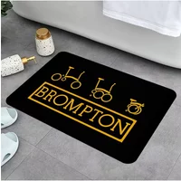 AliExpress NONE Brompton Bicycle Pattern Bath Mat Non-slip Absorbent Bathroom Carpet Rug with ECG Line Design Home Decoration Door Mat Entrance