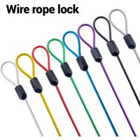 2mm Stainless Steel Wire Rope PVC Colored Coated Cable With Ring Safety Rope Fixing Hanging Sling Lanyard Bicycle Luggage Lock