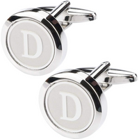 Personality Mens Classic Stainless Steel Initial Cufflinks 26 Alphabet Initial Letter Cufflinks Business Wedding Shirts A-Z Gift