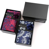 Elegant Men's Necktie Ties For Men Gifts Box Fashion Men's Tie Handchief Cufflinks Brooch Pin Set Business Wedding Accessories