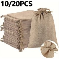 10/30PCS Burlap Drawstring Bags DIY Candy Wedding Packaging Jewelry Storage