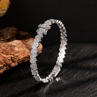 New Love Full Zircon Bracelet For Women Men Personalized Gold Color Silver Color Metal Bracelet Party Daily Jewelr
