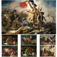 Artist Eugene Delacroix Liberty Leading The People Poster Canvas Painting French Revolution Marianne Wall Art Room Home Decor