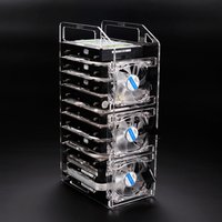 New DIY Acrylic Hard Drive Bracket Transparent Hard Disk Shelf Desktop Computer External Storage Box HDD Hard Disk Drives Cage
