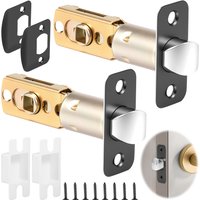 2/1pcs Door Latch Replacement 8mm Big Spindle Hole 45°Turning Angle, 2-3/8'' or 2-3/4'' Backset Door Deadlatch Round Corner Door
