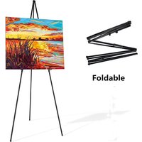Metal Easel Folding Display Stand Adjustable Height Anti-Slip Collapsible Widely Use Wedding Sign Storage Art Easel Stand Clip