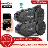 Freedconn R1 Pro Bluetooth Moto Interphone Casque Casque Groupe Haut-Parleur Casque WiFi App Moto Dash Cam Moto Auto Dvr