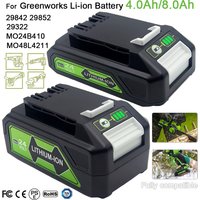8.0Ah/4.0Ah 24V Li-ion Battery for Greenworks G24B4 Battery 48V 29842 29852 BAG708 BAG711 Cordless Tools 20352 22232 2508302