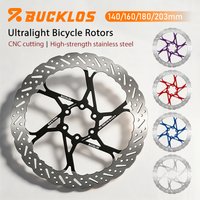 BUCKLOS Bicycle Brake Rotor 140mm 160mm 180mm 203mm Ultralight Road Mountain Bicycle Hydraulic Disc Brake Rotors with 6 Bolts